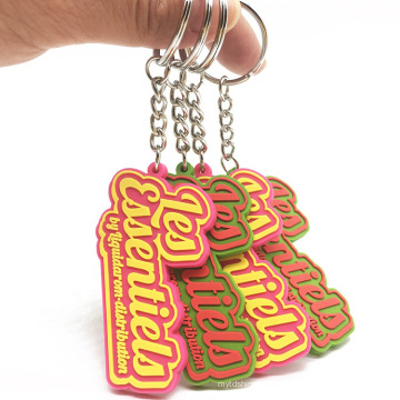 Fabricante ecológico Letras no atacado LETRAS DE EMPRESSÃO SOFT PVC PVC Rubber Brand Keychains for Collections